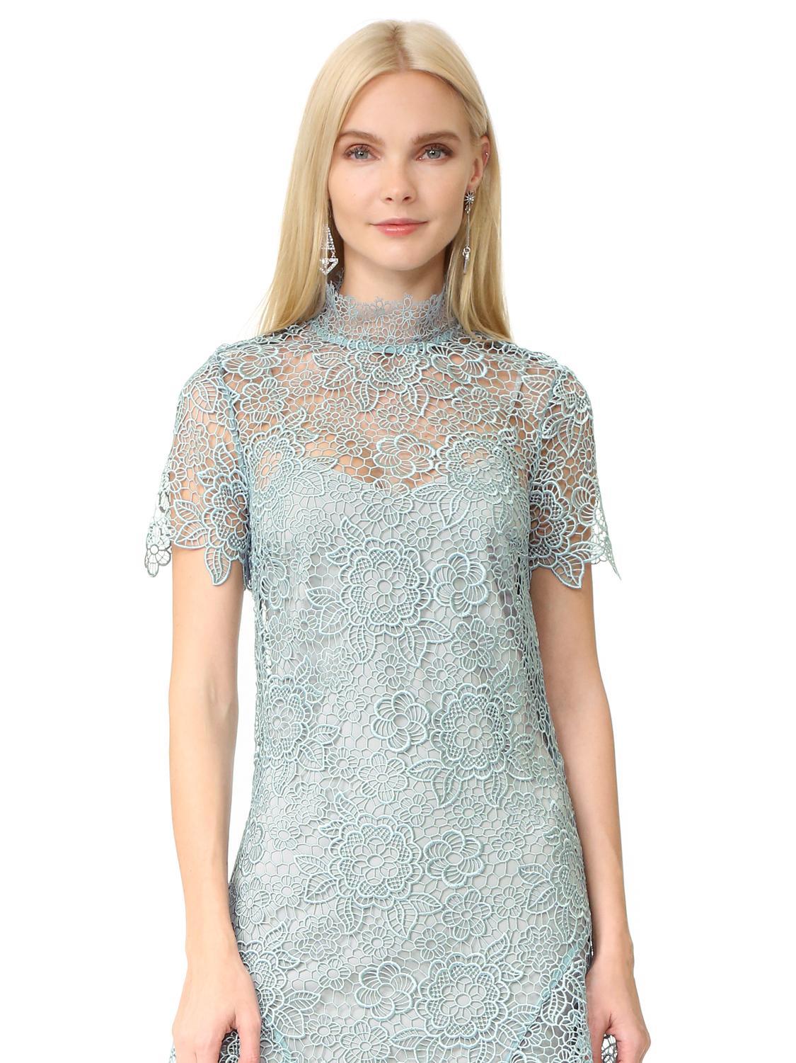 Self Portrait Peep Back Mini Dress - Icey Blue size 10 - Image 1