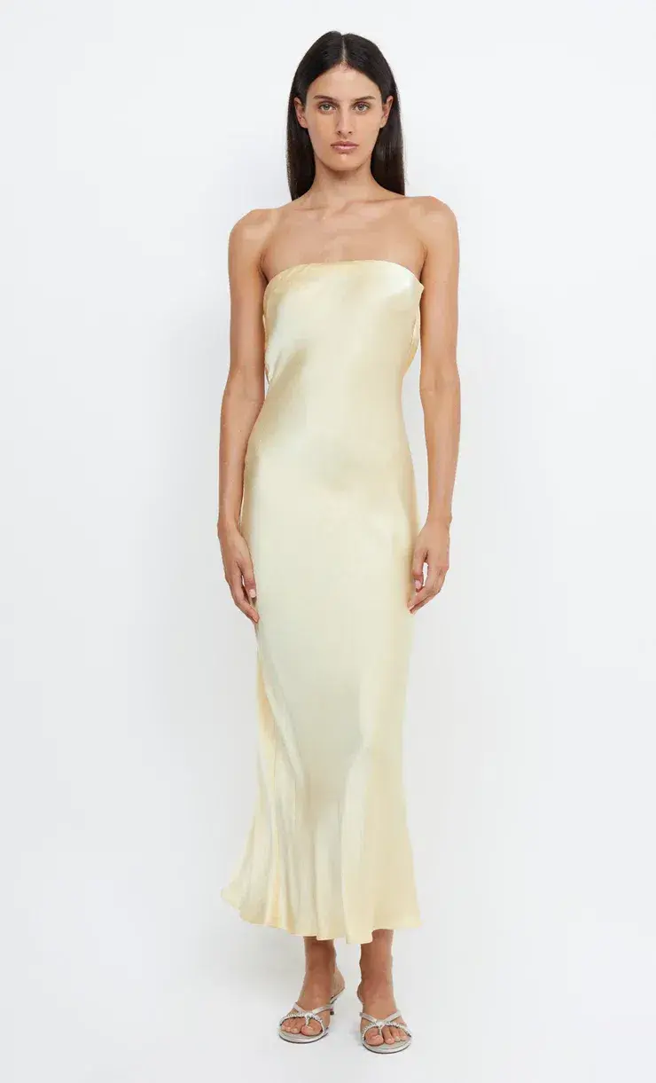 Bec & Bridge Moondance Strapless Dress Ice Yellow Size 6  - Image 1