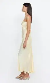 Bec & Bridge Moondance Strapless Dress Ice Yellow Size 6  for rent on The Volte - main image