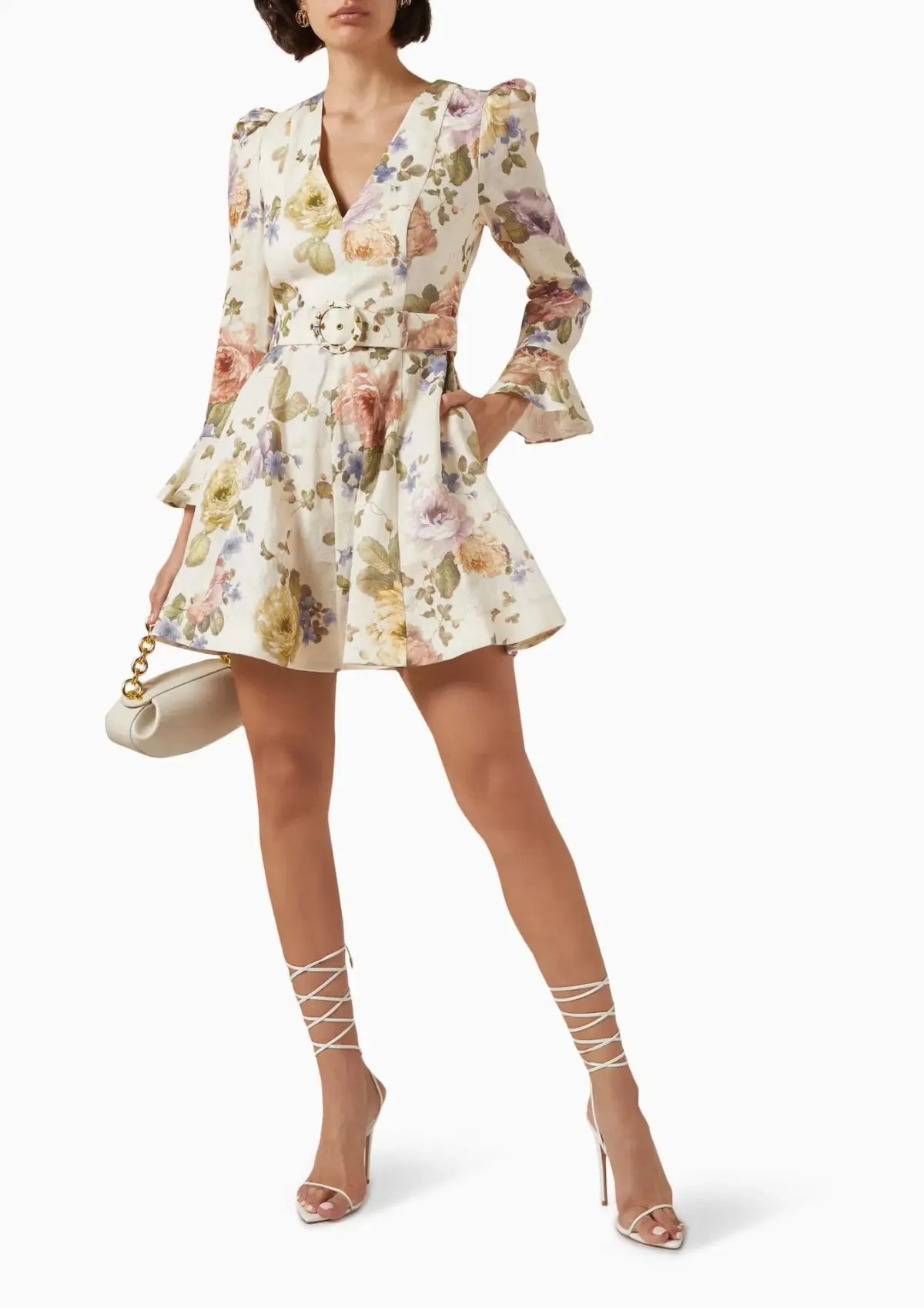 Zimmermann The Luminosity Mini Dress in Multi Floral Cream Size 2 / AU 12 - Image 1