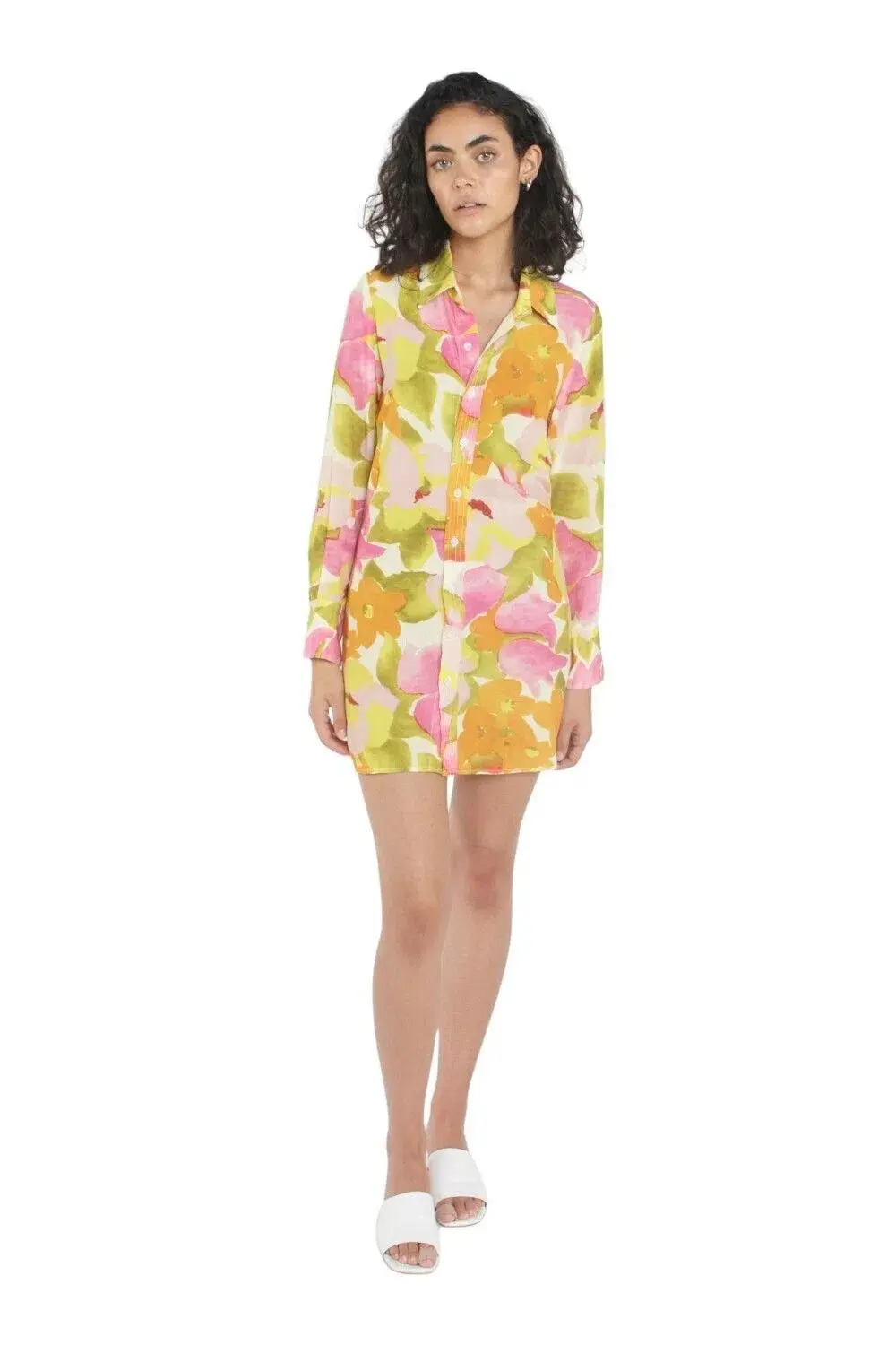 With Jean Kelly Shirt Dress Multi Print Size 12 - Image 1