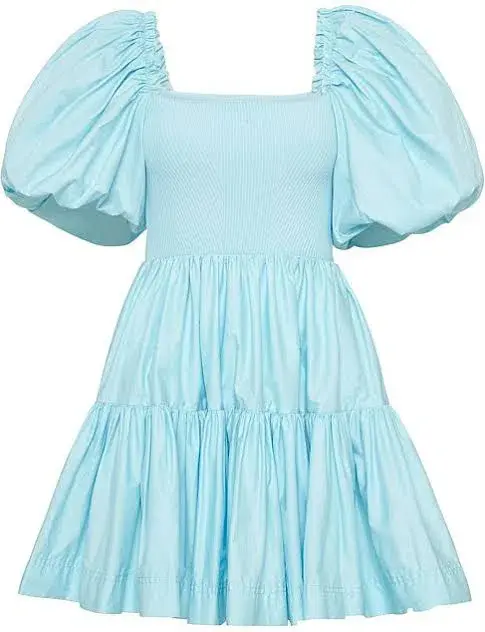  Aje Casa Puff Sleeve Mini Knit Dress Ice Blue Size 12 - Image 6