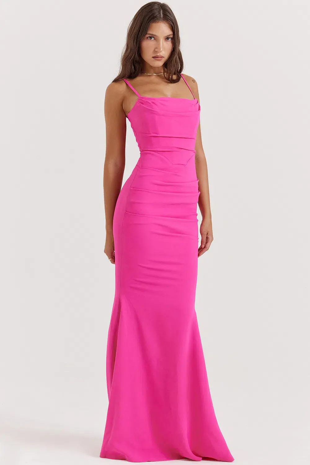 House Of CB Milena Jersey Corset Maxi Dress Pink Size AU 8 - Image 1