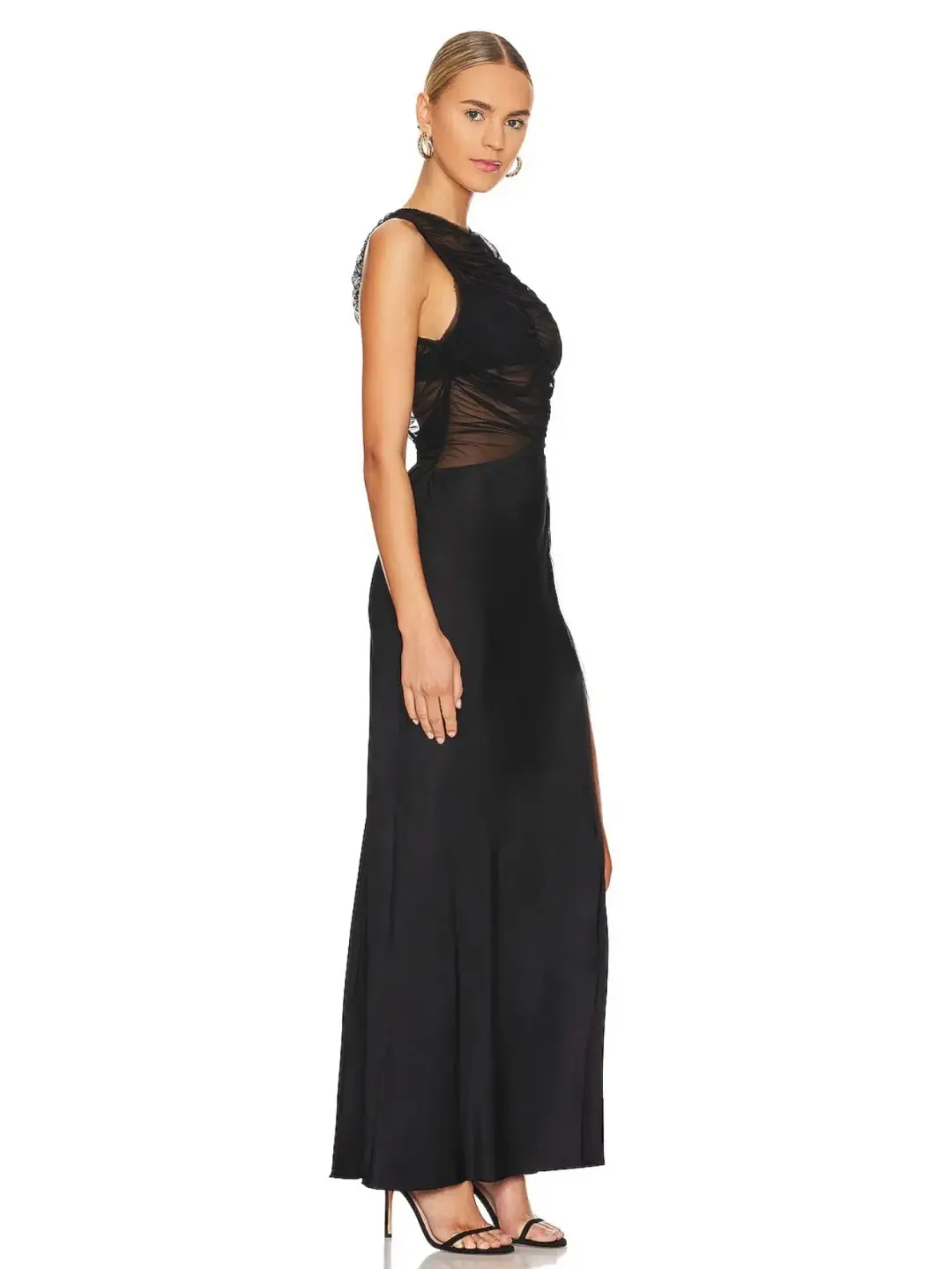 Bec & Bridge Naomi Split Maxi Dress Black Size AU 6 for rent on The Volte - main image