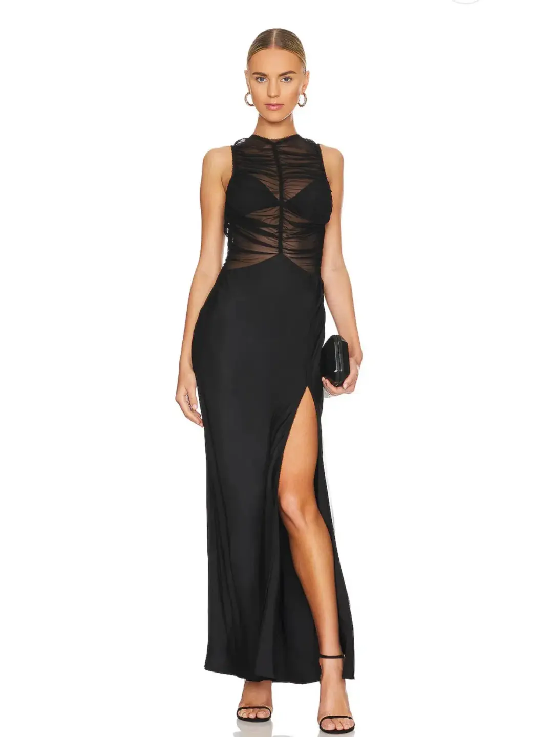 Bec & Bridge Naomi Split Maxi Dress Black Size AU 6 for rent on The Volte - main image