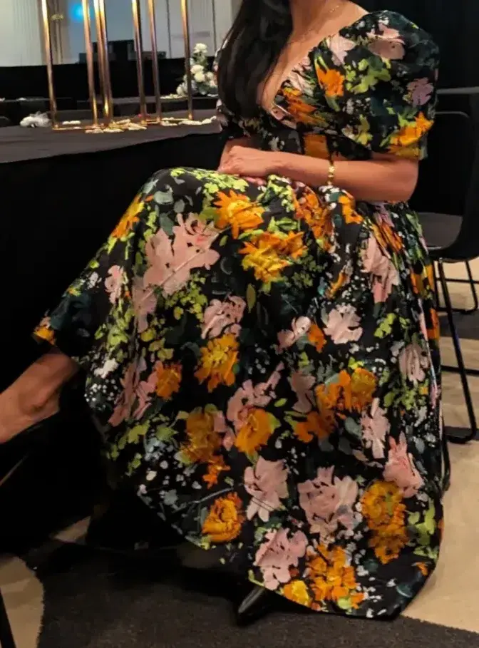 Aje Gabrielle Plunge Midi Dress Floral Size AU 8 - Image 1
