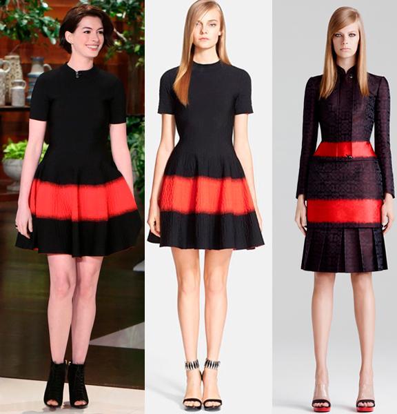 Alexander McQueen Red and Black Textured Fit & Flare Dress size 8 - Image 4
