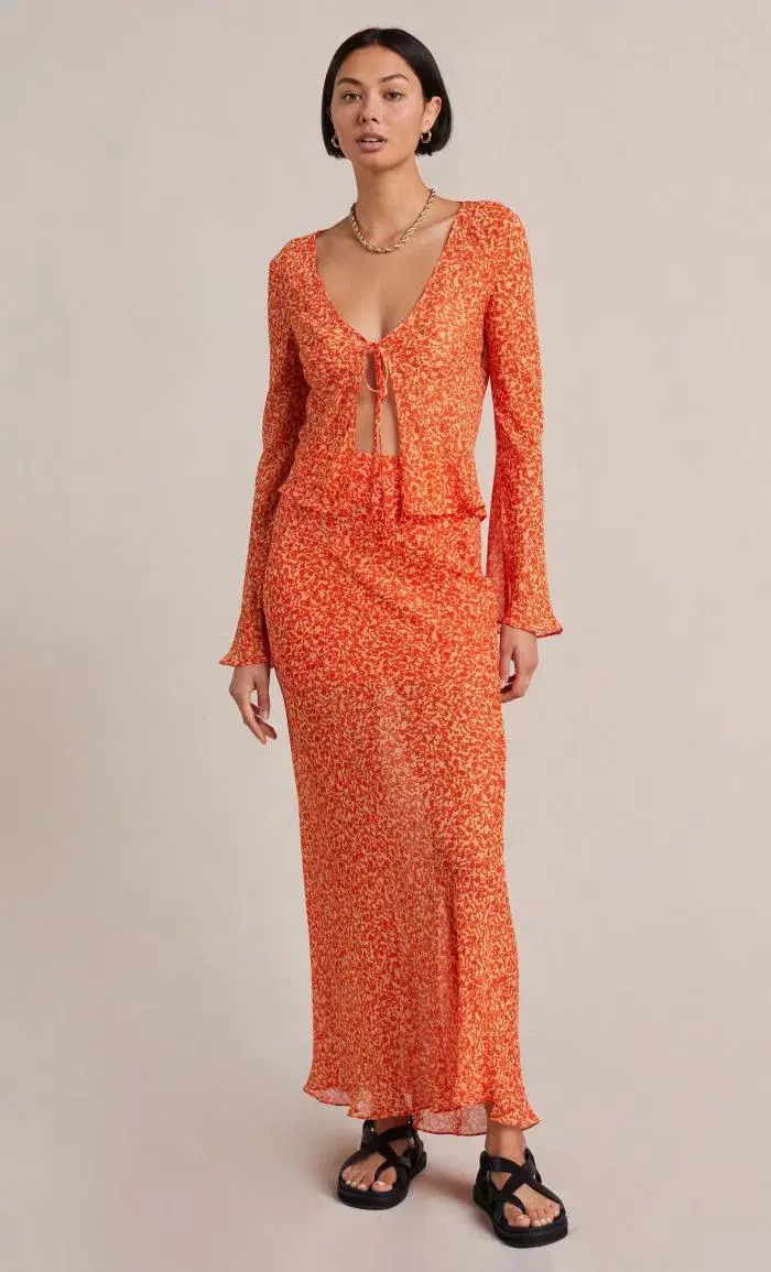 Bec & Bridge Cheri Long Sleeve Top in Orange Size 16 - Image 1