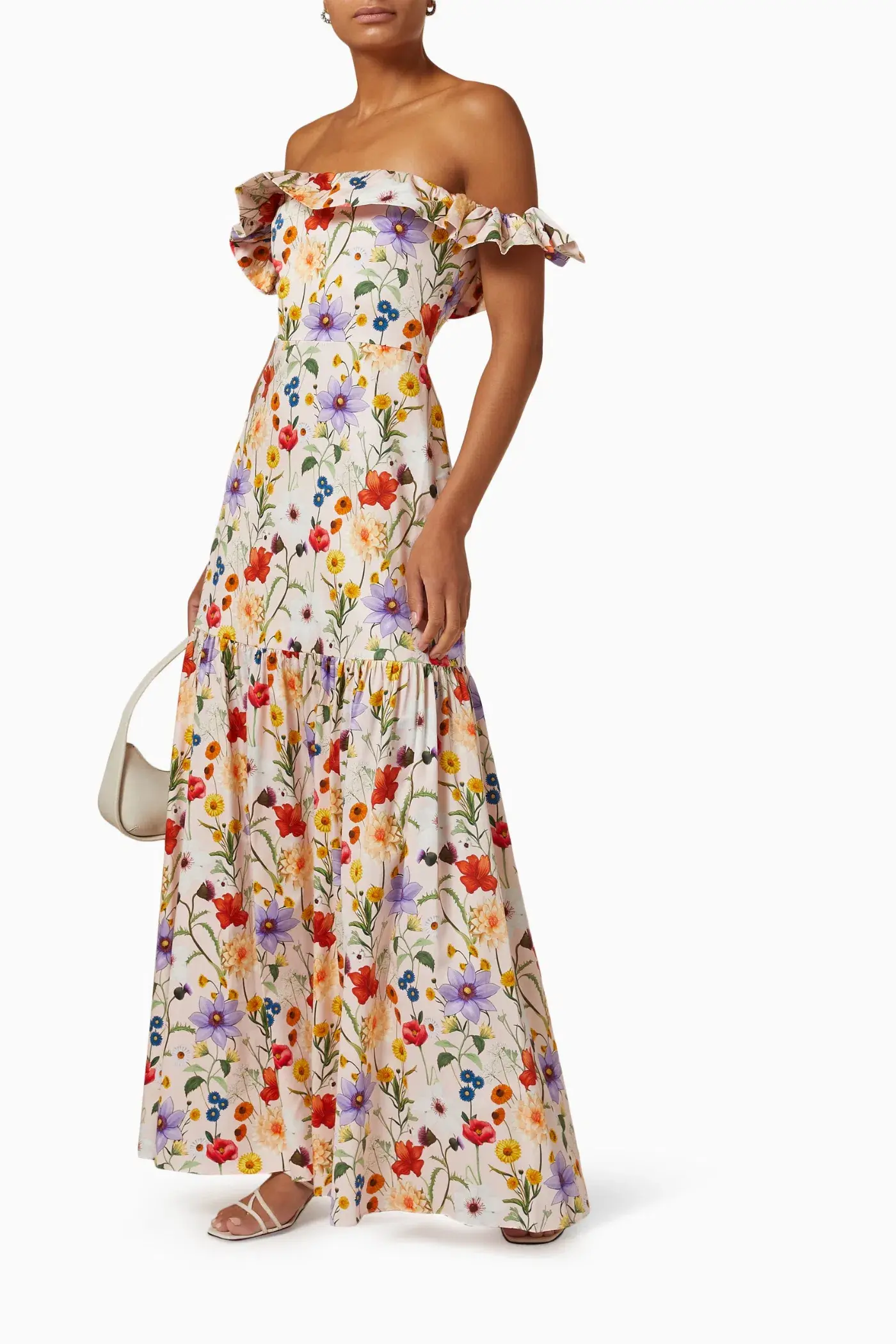 Borgo de Nor Farrah Off Shoulder Cotton Dress Floral Size 12  - Image 2
