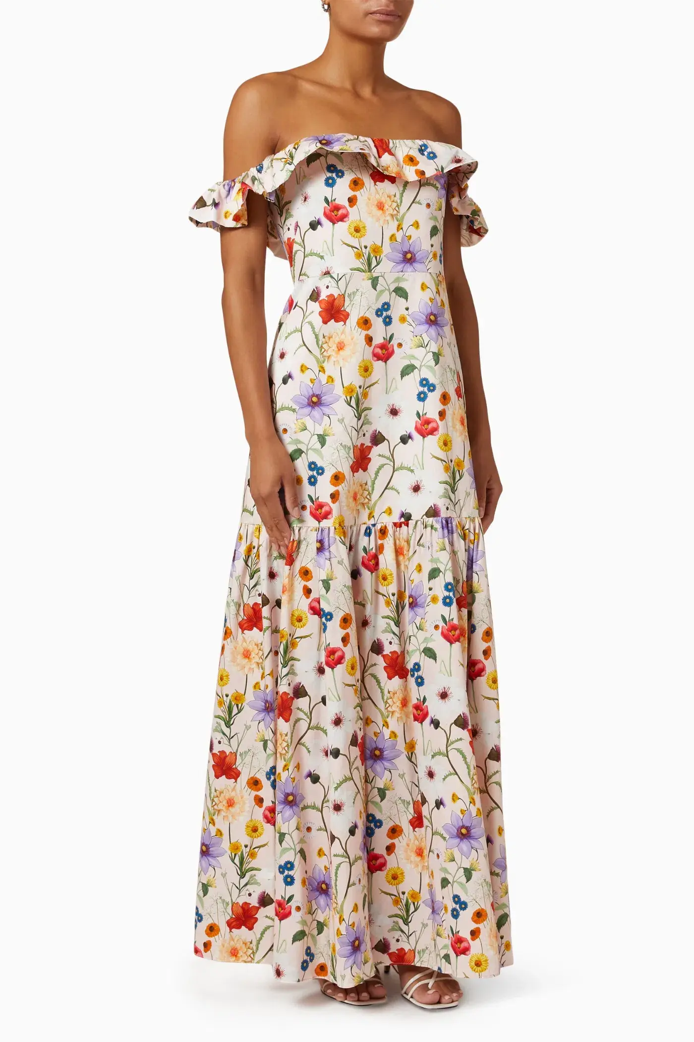 Borgo de Nor Farrah Off Shoulder Cotton Dress Floral Size 12  - Image 1