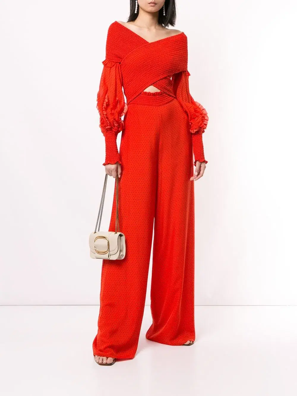 Rachel Gilbert Cordelia Top and Pants Set Red Size AU 12 - Image 1