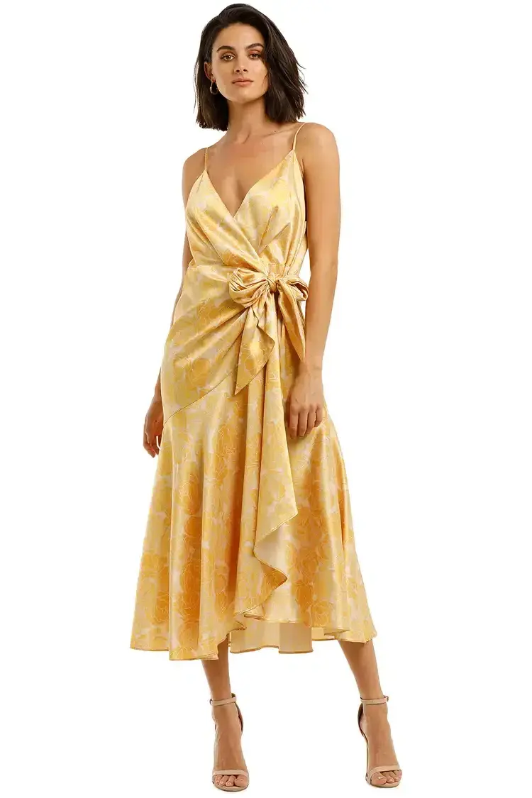 Acler Dana Wrap Midi Dress Floral Size 12 - Image 2