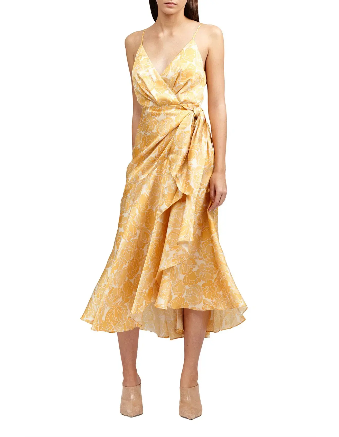 Acler Dana Wrap Midi Dress Floral Size 12 - Image 1