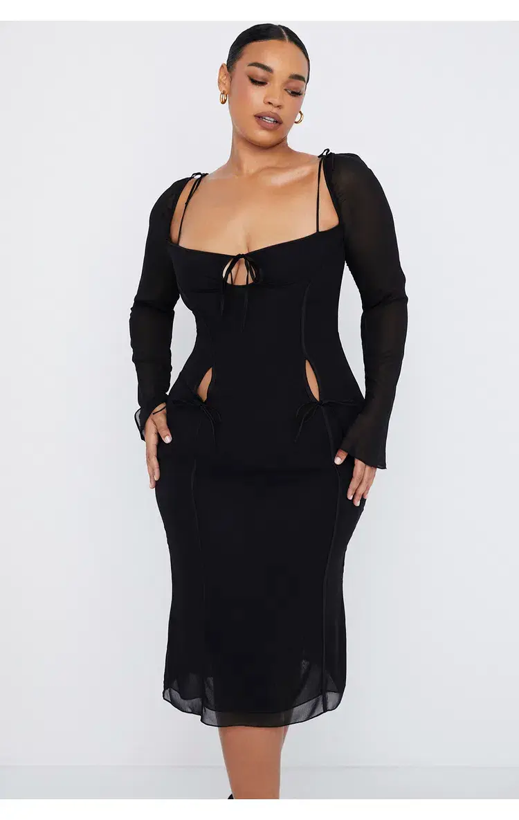 House of CB Ophelia Cutout Midi Dress Black Size L / AU 12 - Image 2