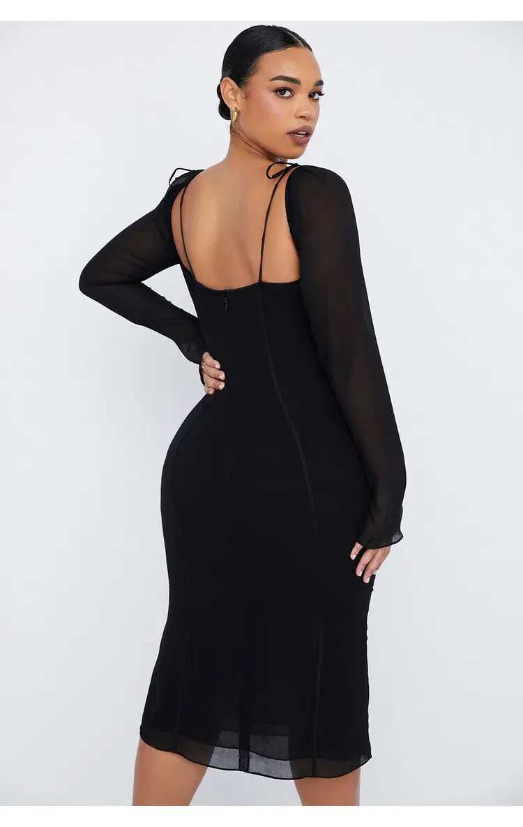 House of CB Ophelia Cutout Midi Dress Black Size L / AU 12 for rent on The Volte - main image