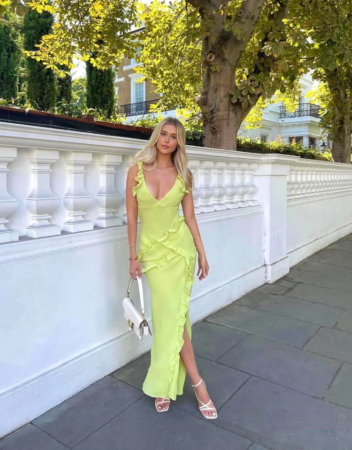 House of CB Pixie Ruffle Maxi Dress Lime Size S / AU 8 - Image 4