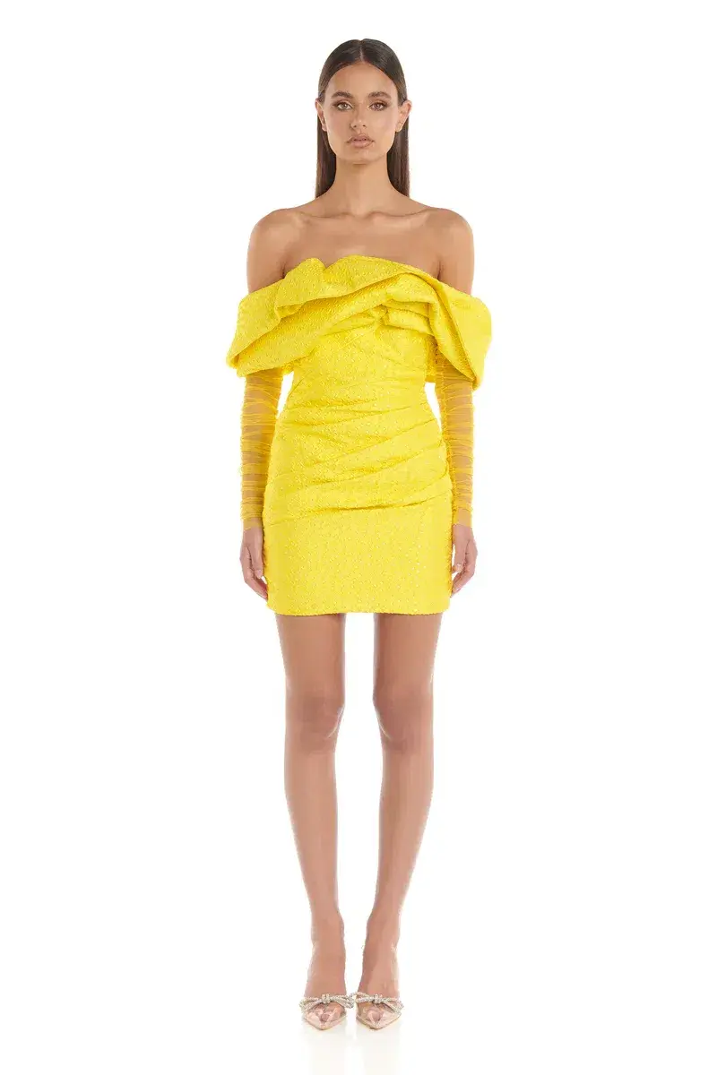 Eliyah The Label Oscar Dress Yellow Size 10 - Image 1