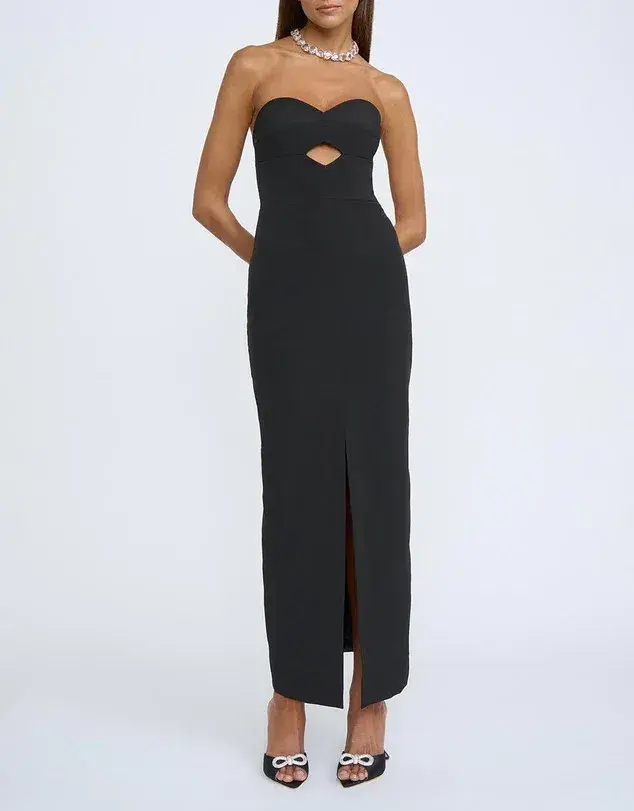 By Johnny Diamond Strapless Split Dress Black Size 8  - Image 1