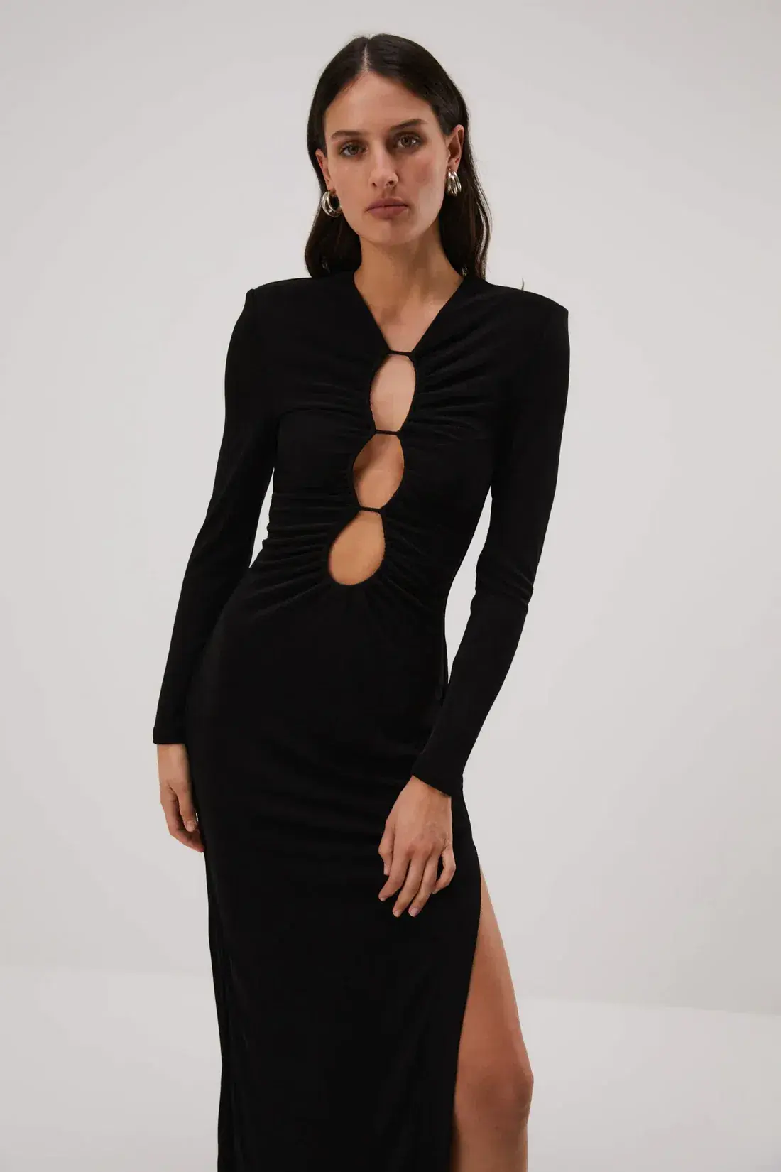 Misha Edita Slinky Jersey Gown Black Size 8  - Image 4