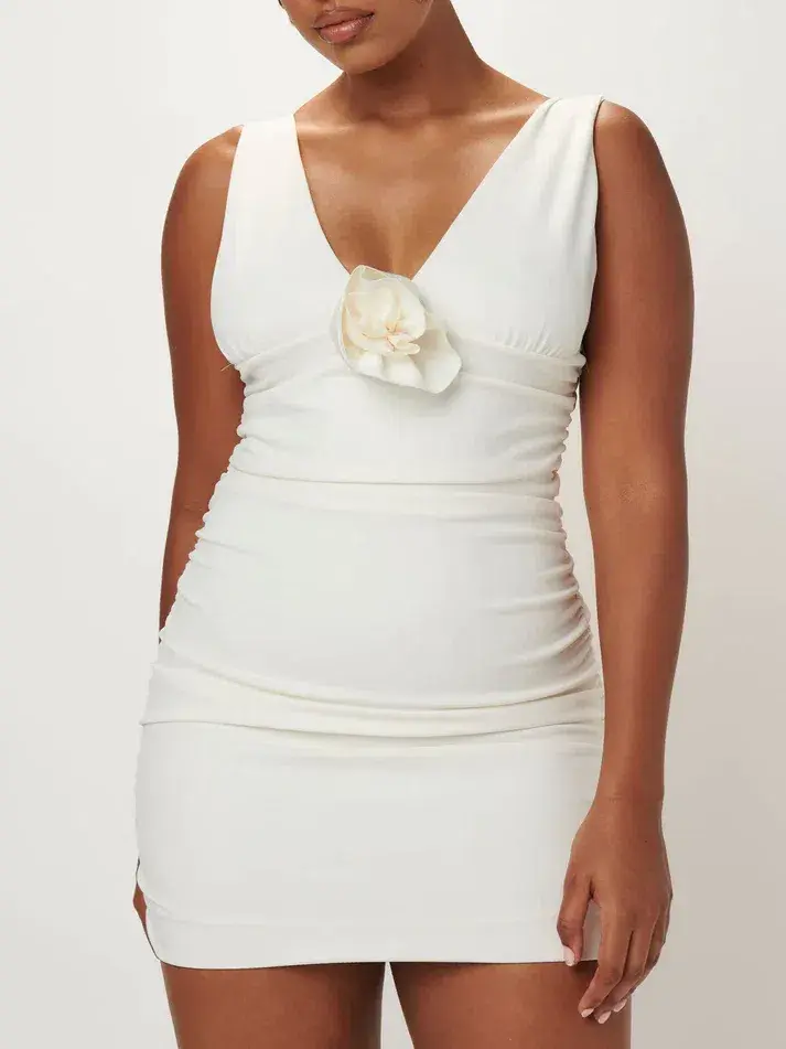 Effie Katz Rochelle Mini Dress White Size 8  - Image 2