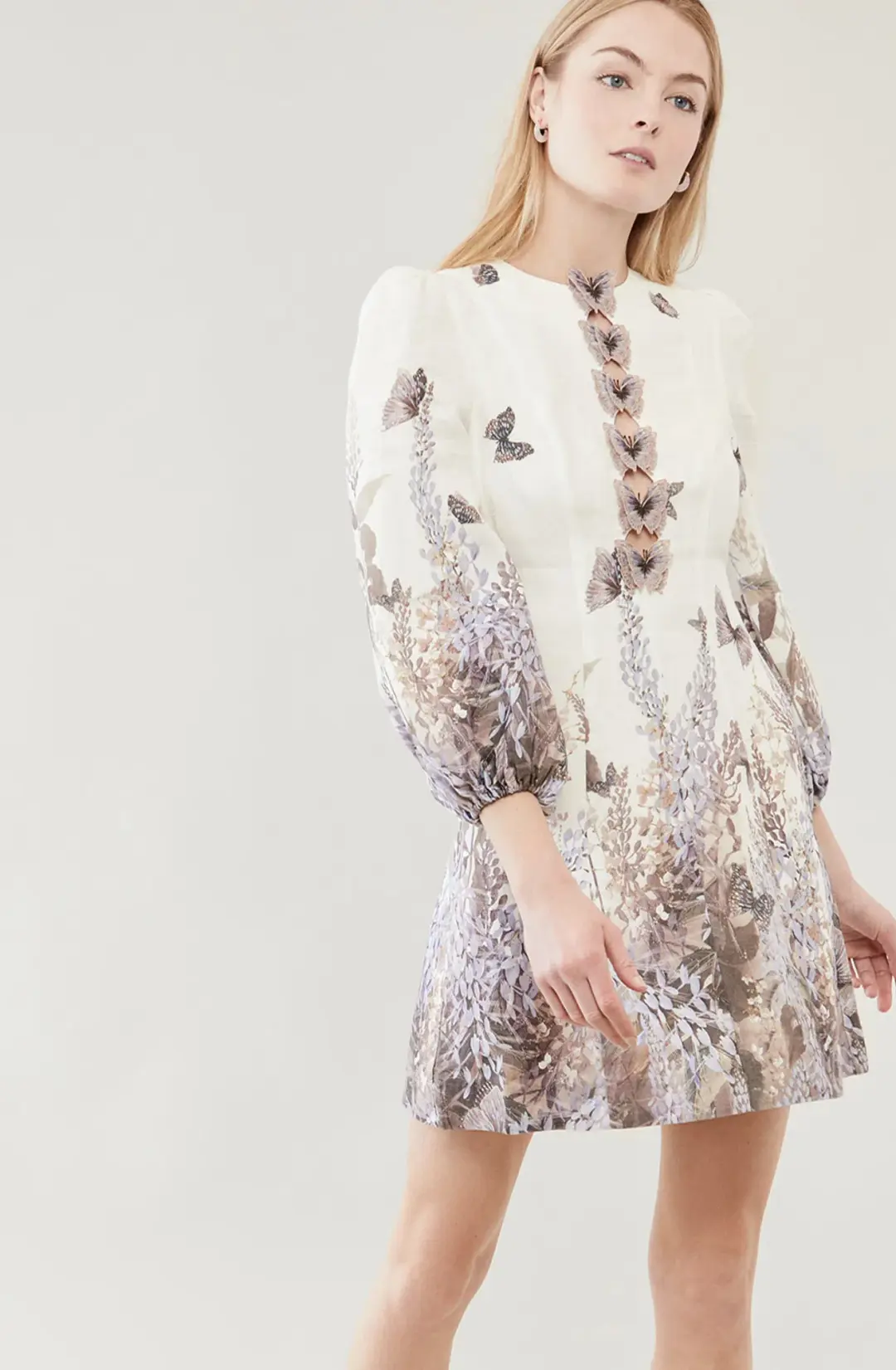 Zimmermann Luminous Butterfly Mini Dress Wild Botanica Size 0/8 for rent on The Volte - main image