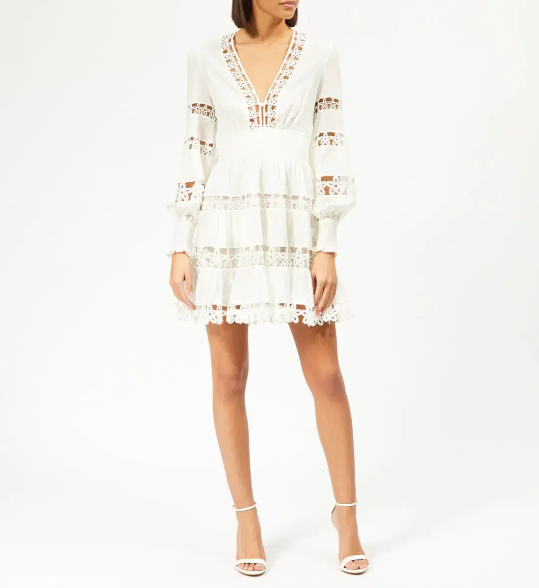 Zimmermann Ivory Embroidered Primrose Daisy Short Dress Size 1/10 for rent on The Volte - main image