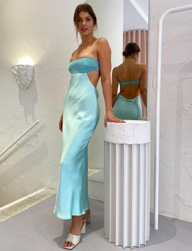Bec & Bridge Agatha Cut Out Midi Dress Cool Mint Size AU 6 - Image 1
