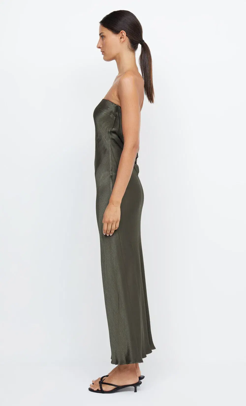 Bec & Bridge Moon Dance Strapless Dress Dark Willow Size 8  - Image 2