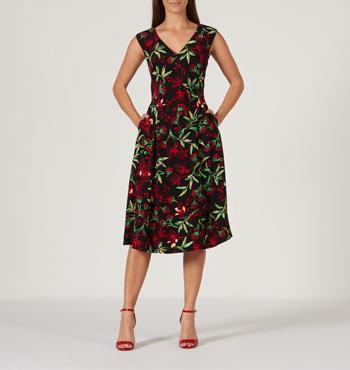 David Lawrence Dark Print Dress for rent on The Volte - main image