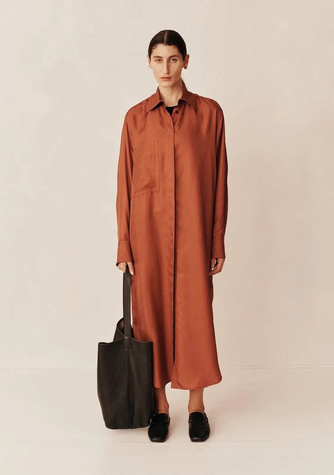 Esse Studios Classico Shirt Dress Orange Size 12 - Image 1
