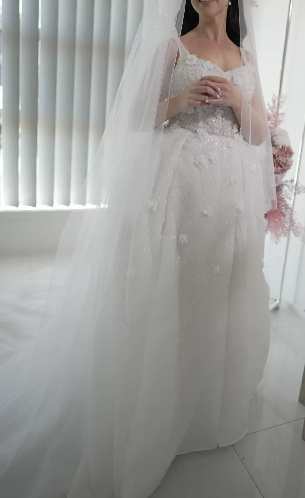 Pallas Couture Inspired Wedding Dress White Size 8  - Image 3
