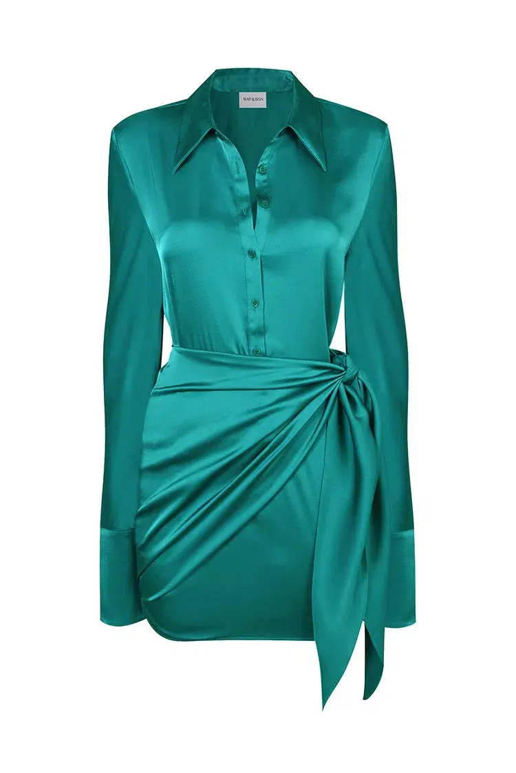 Rat & Boa Alanis Mini Dress Emerald Size M /Au 10  - Image 5