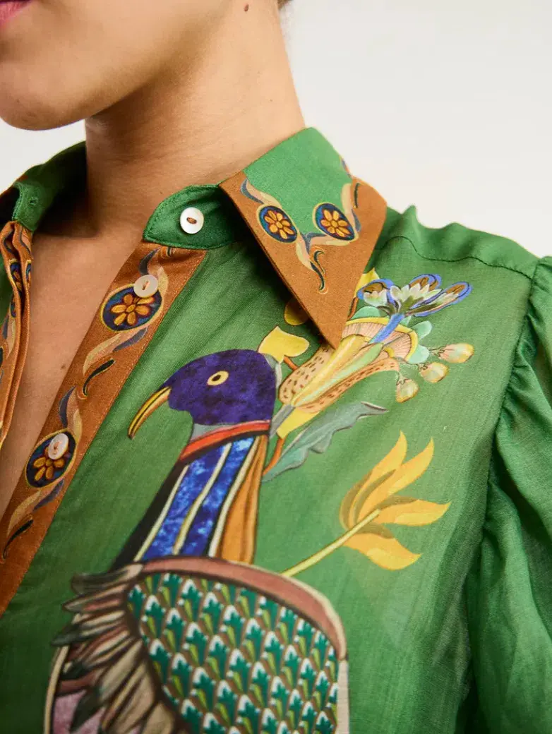 Alemais Birdie Shirtdress in Jade Size AU 14 - Image 3