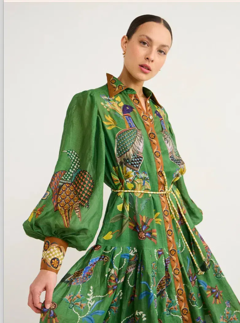 Alemais Birdie Shirtdress in Jade Size AU 14 - Image 2