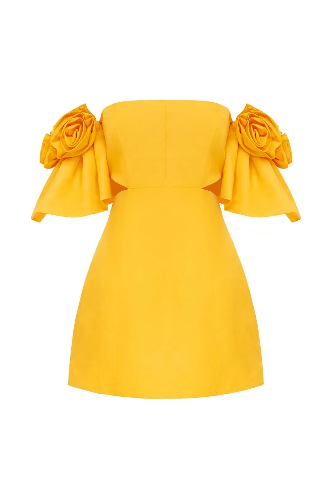 Alemais Macie Rosette Mini Dress in Saffron Yellow Size 10 - Image 7