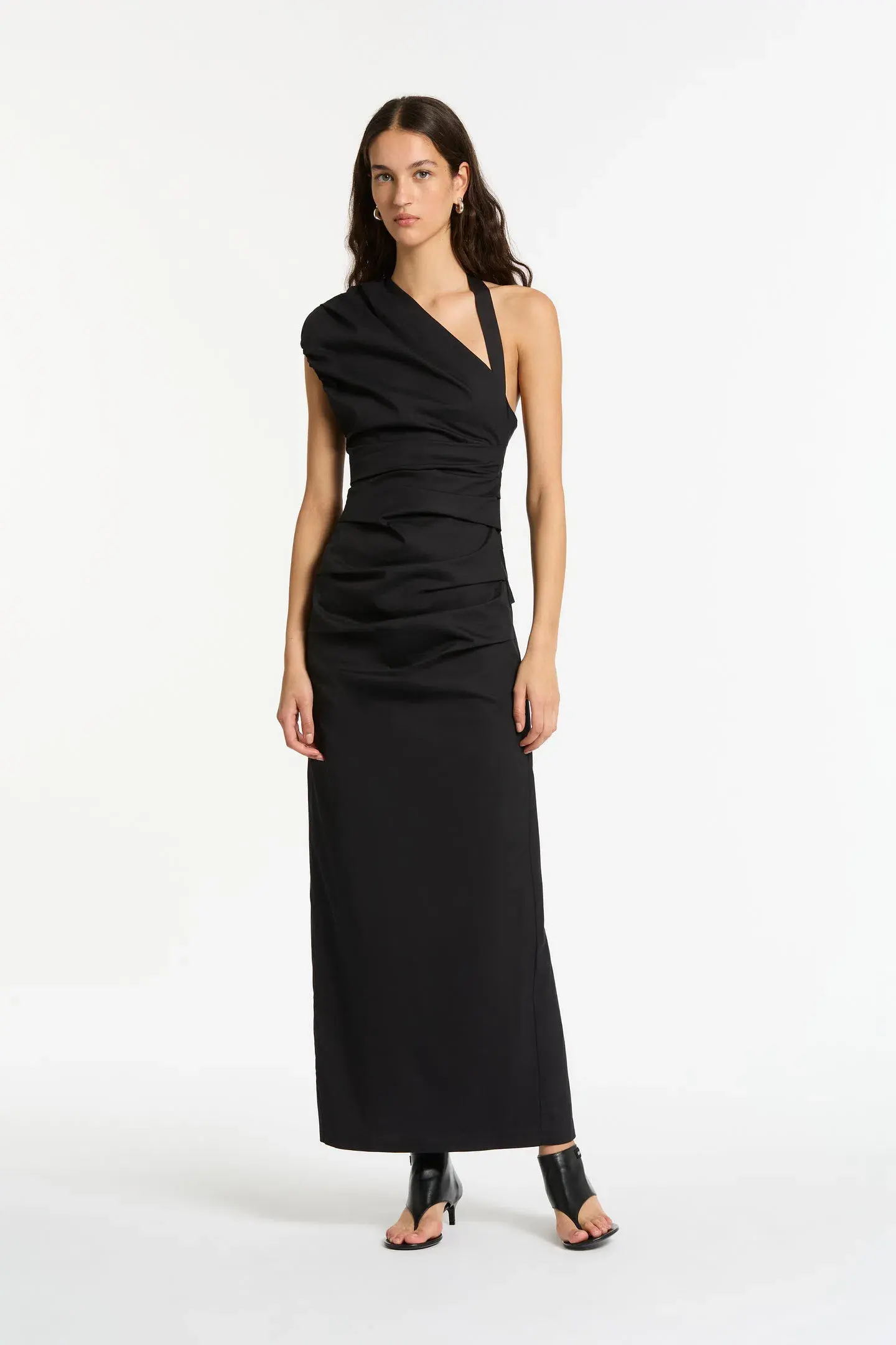 Sir the Label Giacomo Gathered Gown Black Size 12 - Image 1