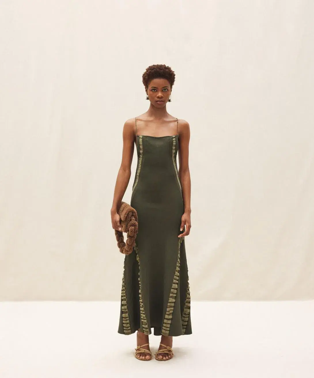 Jacquemus Maille Slip Maxi Dress Green Size 8 - Image 1