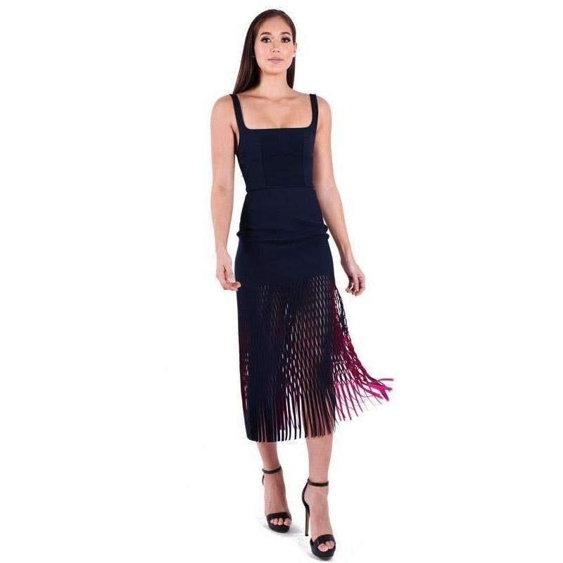 Dion Lee Bustier Perf Midi Dress Blue Size 6 - Image 5