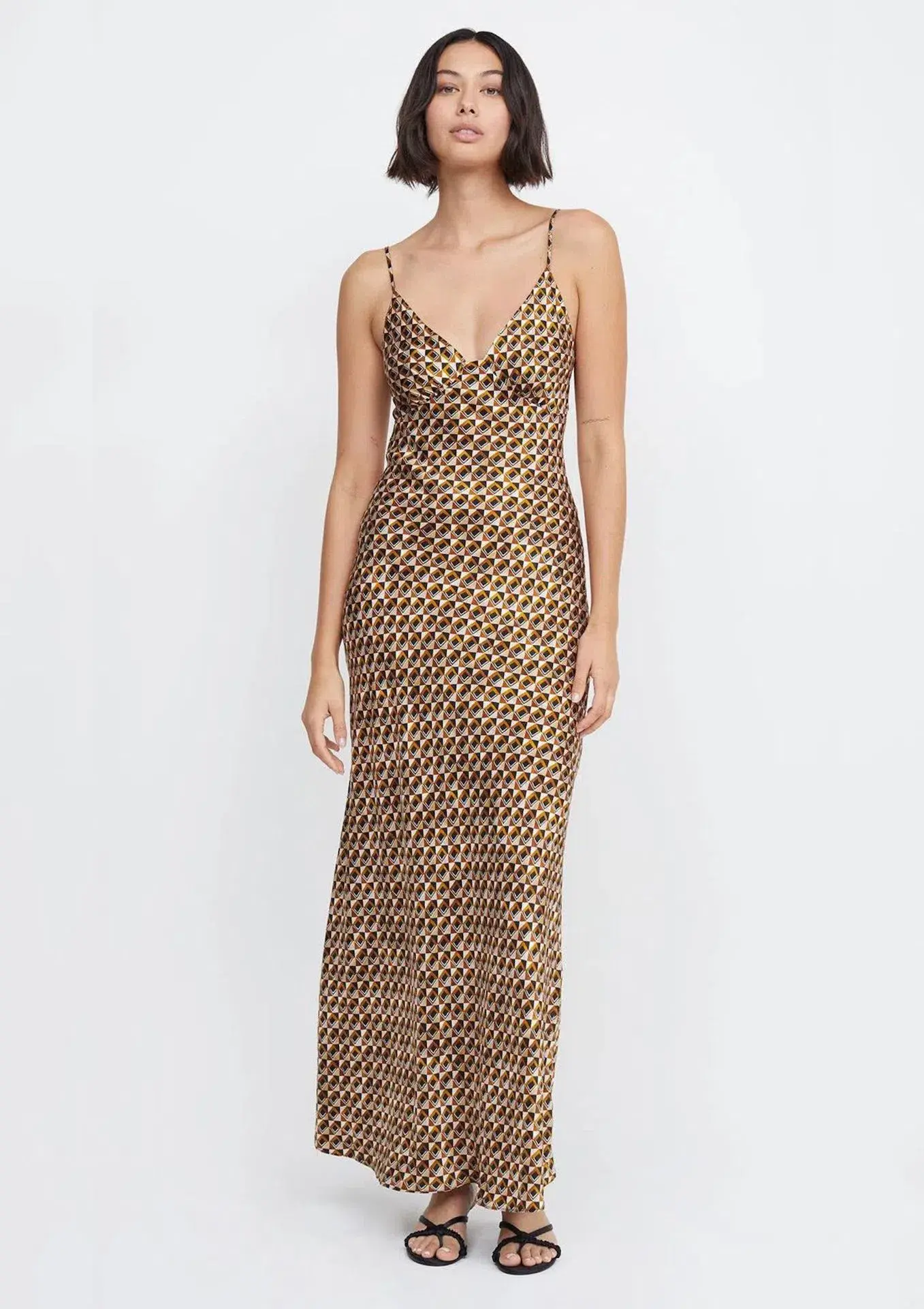 Bec & Bridge Amber V Maxi Dress Multi Print Size 8 - Image 1