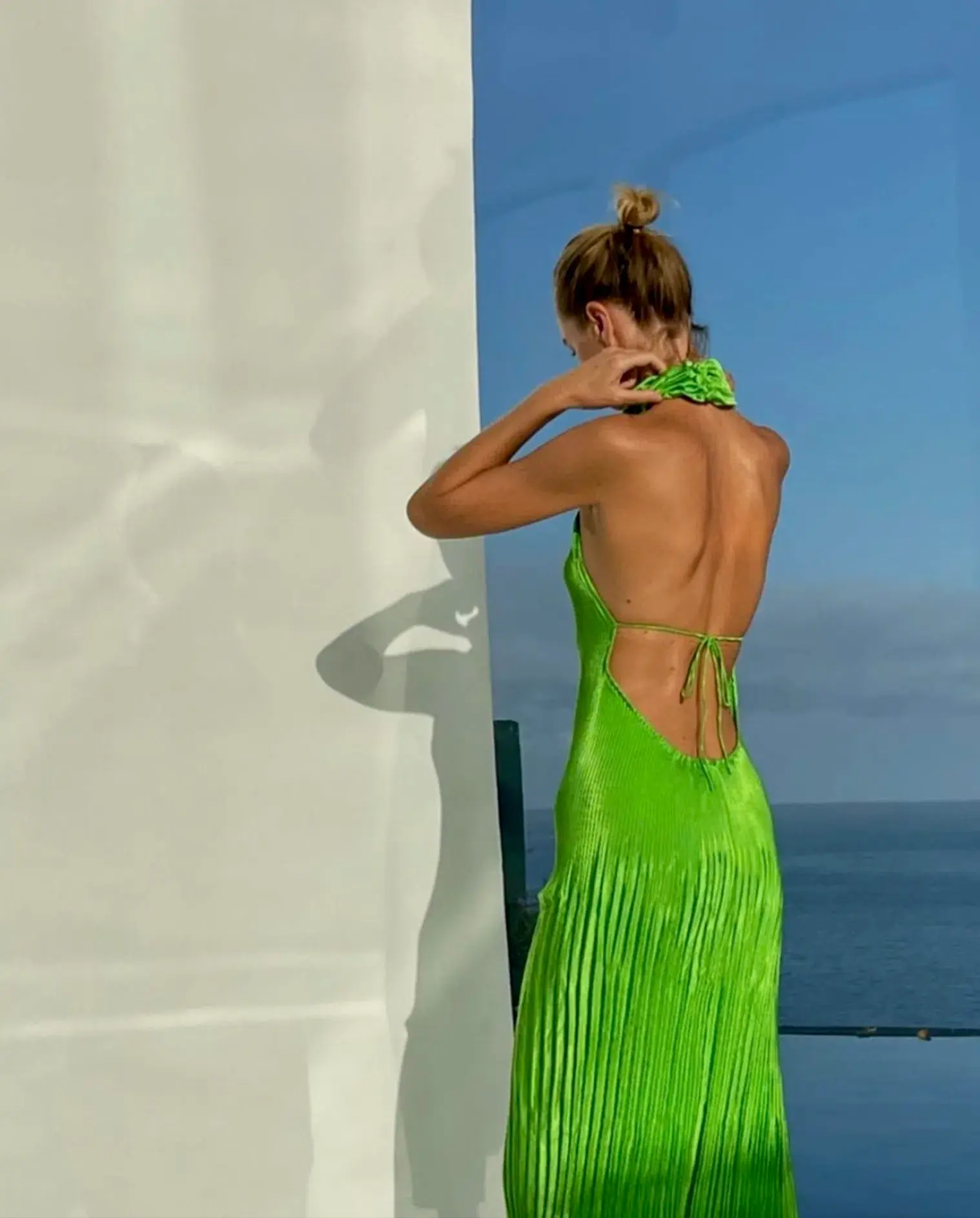 L'IDEE Soirée Klum Gown Lime Green Size 6 - Image 3