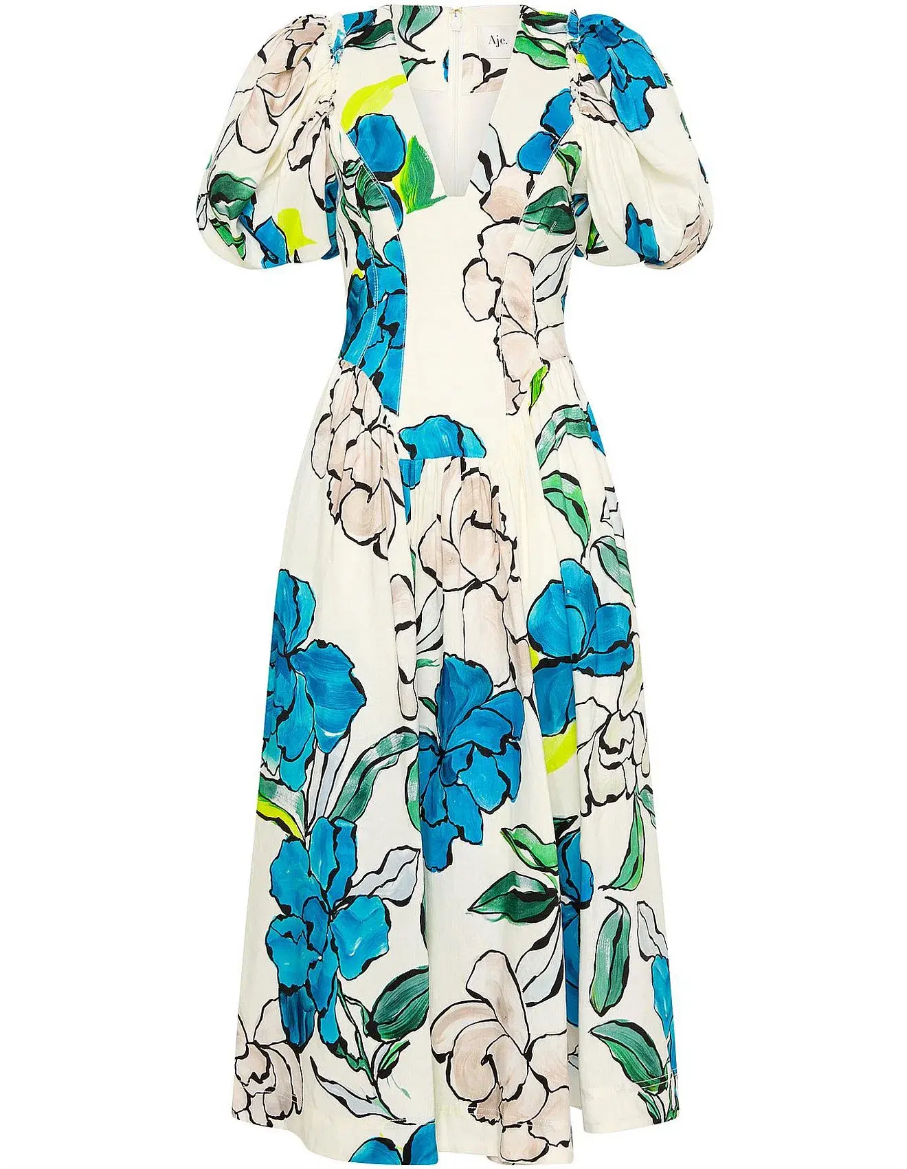 Aje Pedestal Corseted Midi Dress Floral Size 16 - Image 5