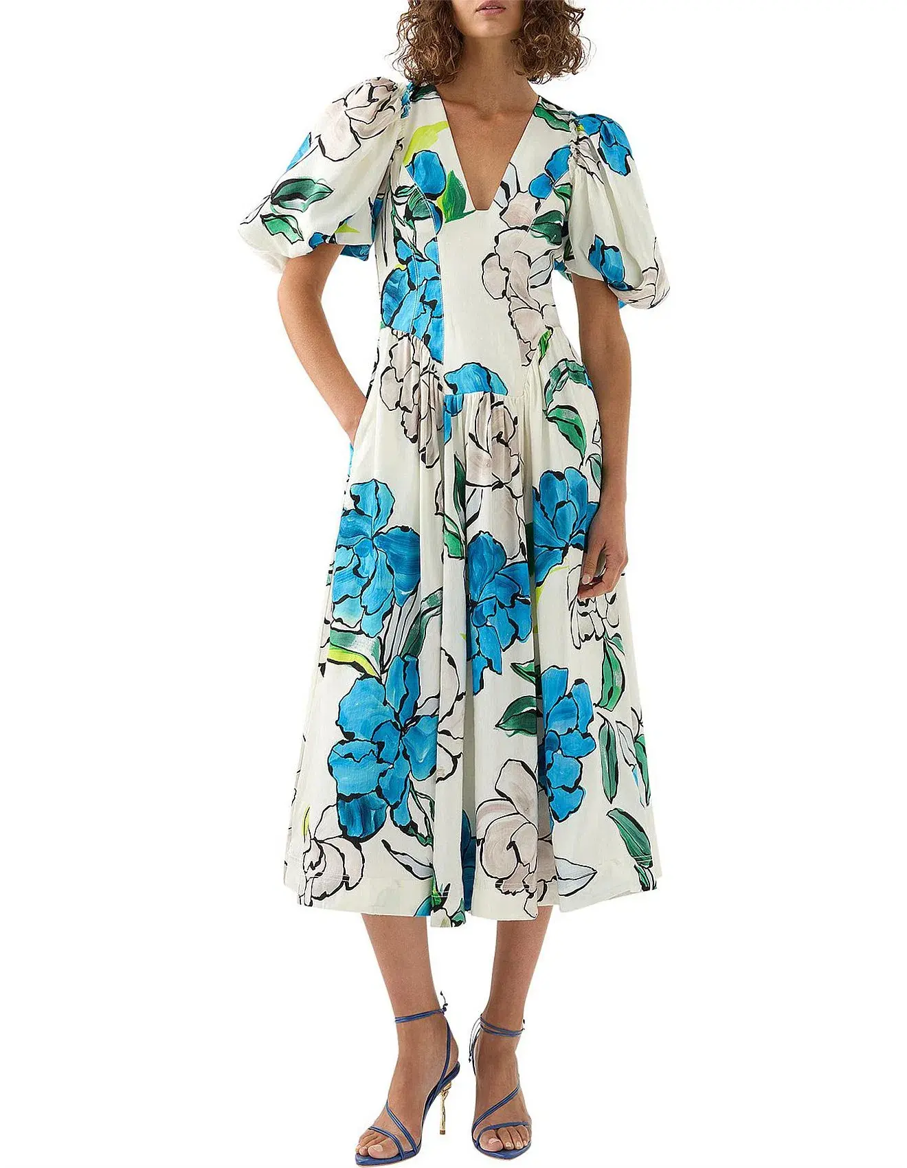 Aje Pedestal Corseted Midi Dress Floral Size 16 - Image 1