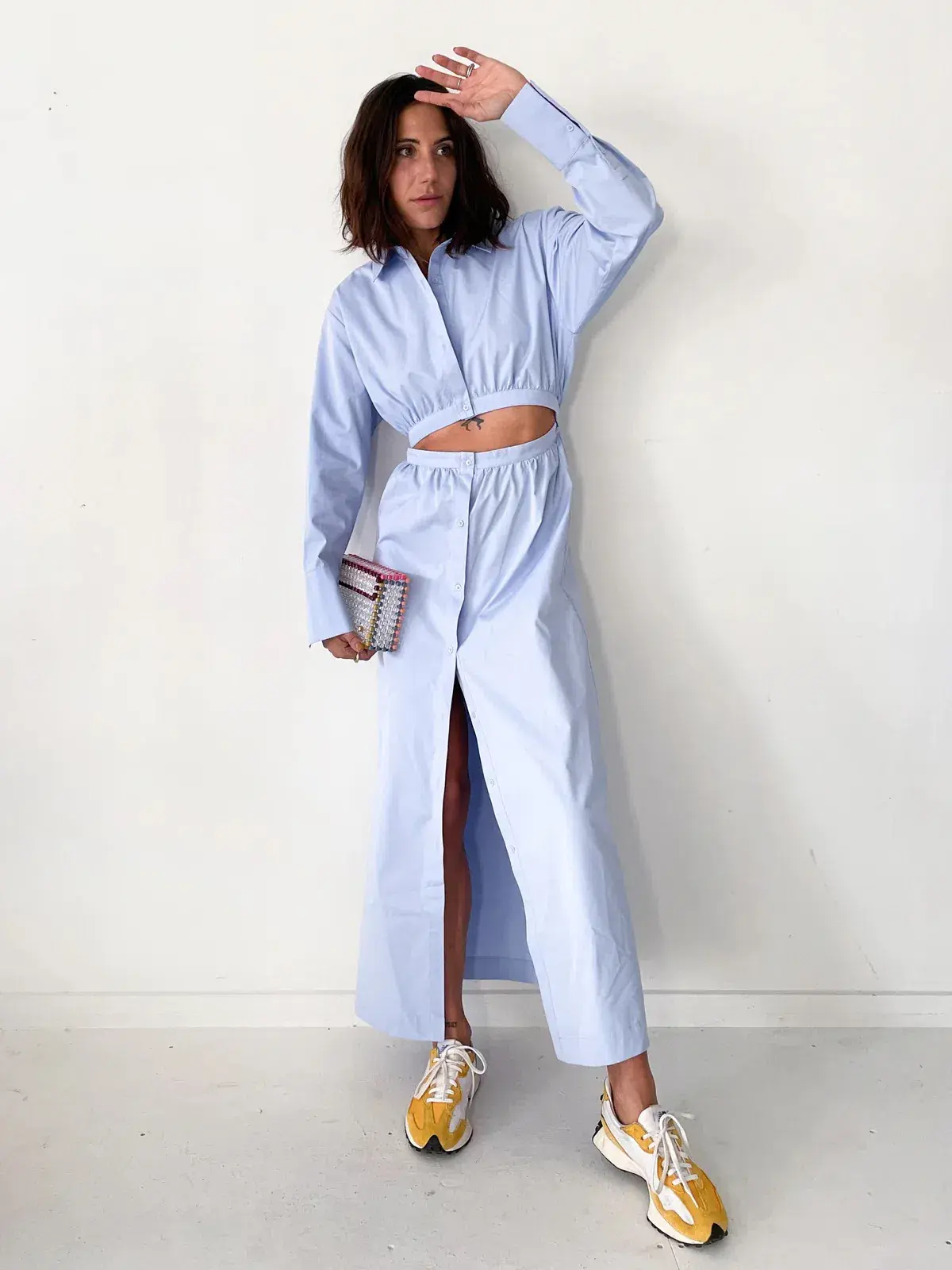 Sir the Label Ilkin Deconstructed Shirt Dress in Ice Blue Size 1/Au 8 - Image 1