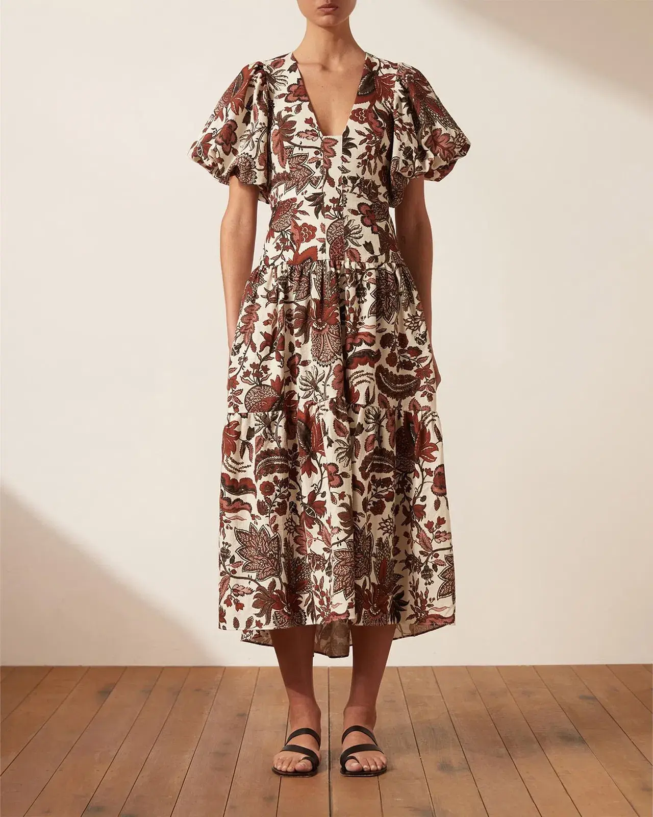 Shona Joy Catalina Plunge Short Sleeve Dress Print Size 10 - Image 2