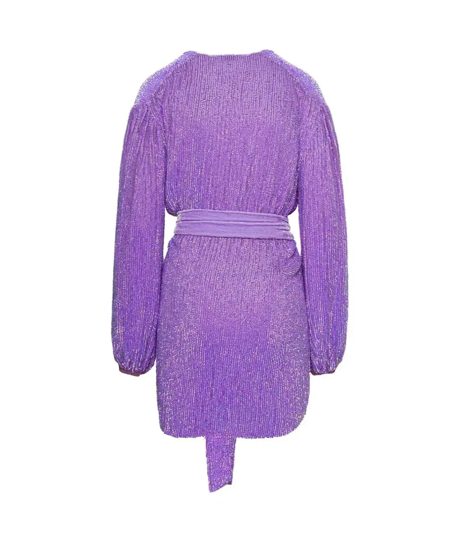 Retrofete Gabrielle Robe Violet Sequin Size 10 - Image 4