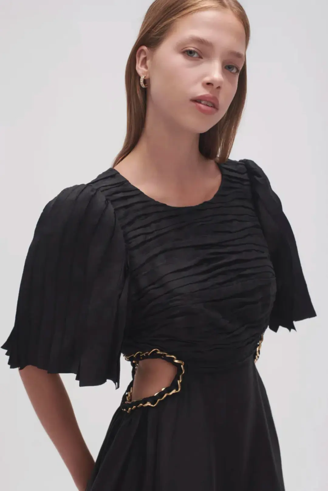 Aje Monica Chainlink Midi Dress Black Size AU 10 for rent on The Volte - main image