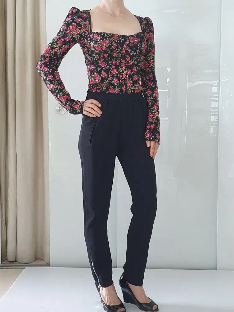 Dolce and Gabbana Long Sleeve Bustier Top Floral Size 6  - Image 2