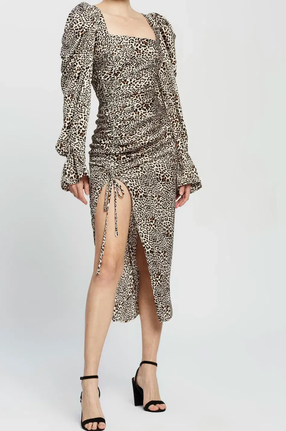 By Johnny Safari Slice Tulip Midi Dress Print Size 6 - Image 2