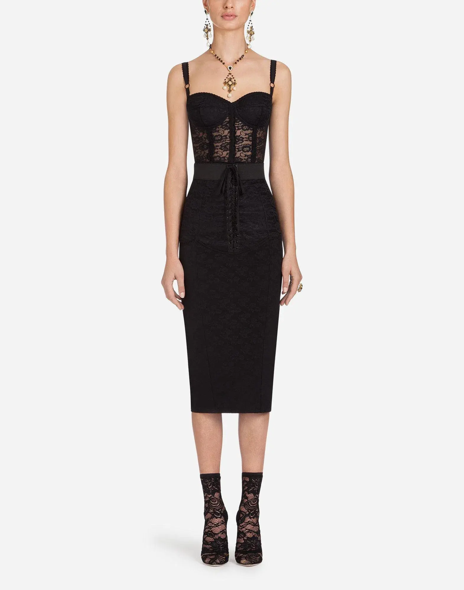 Dolce and Gabbana Lace Corset Bustier Black Size 6 - Image 1