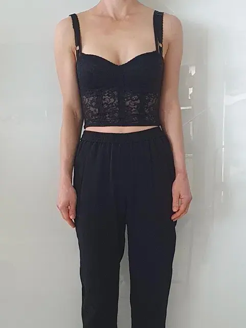 Dolce and Gabbana Lace Corset Bustier Black Size 6 - Image 2